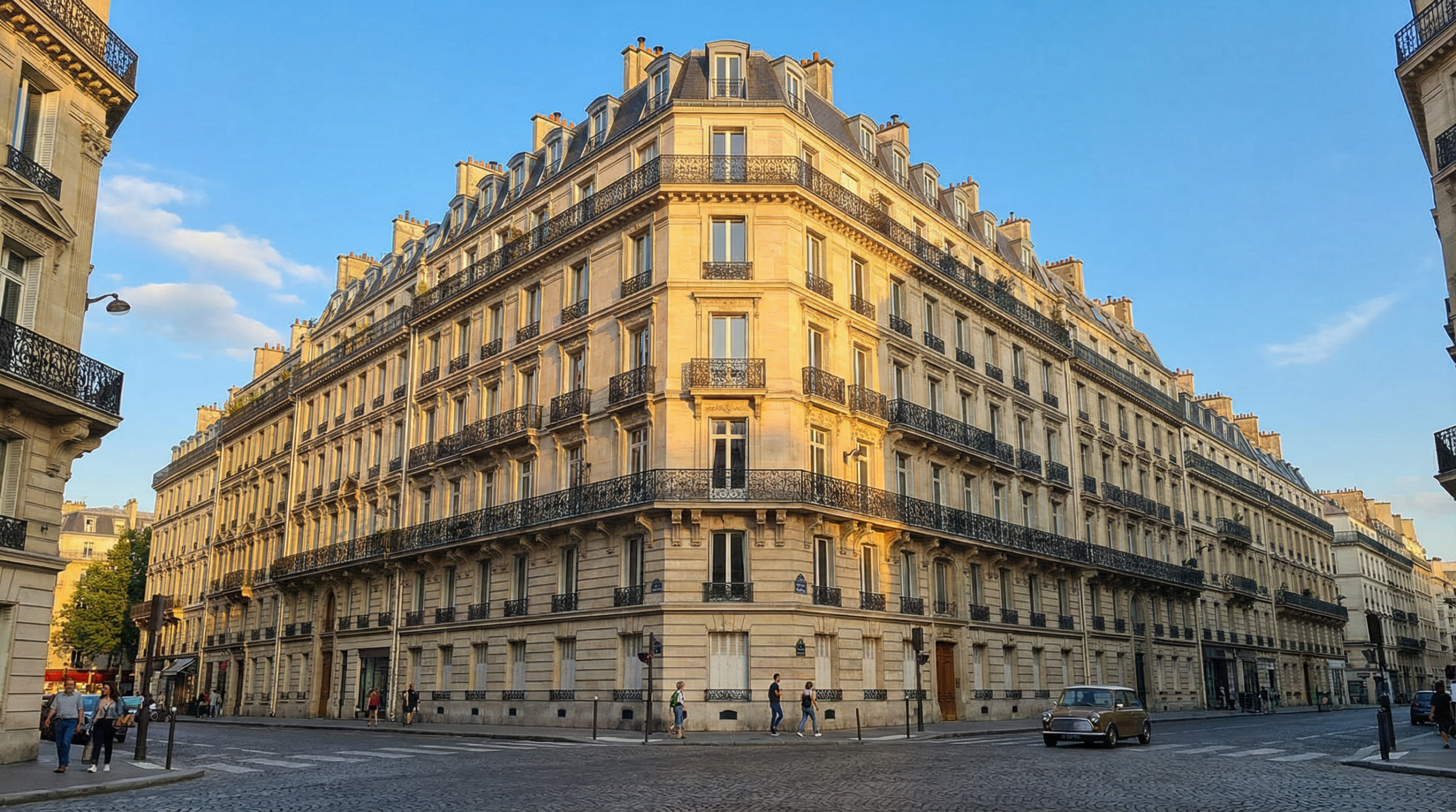 Immeuble Haussmann Paris angle de rue - Assurance copropriete Decaux Assurances