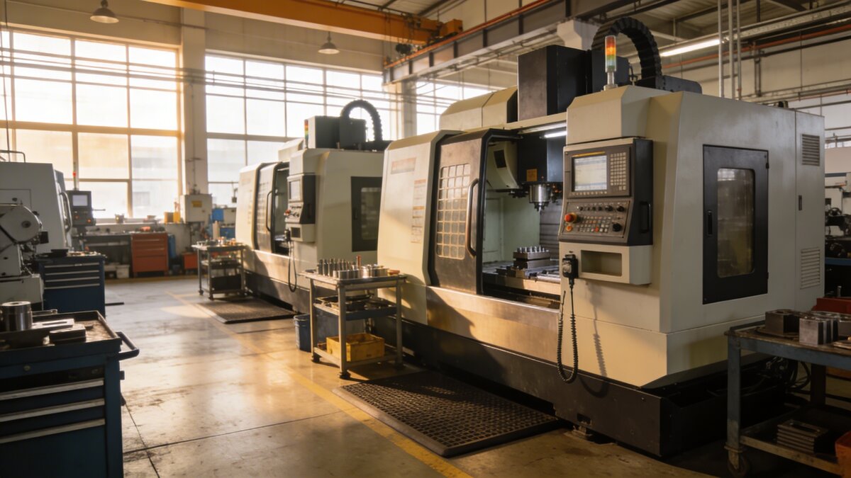 Atelier industriel avec machines CNC protégé par assurance multirisque professionnelle