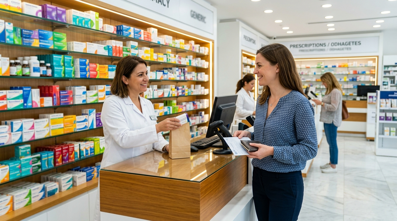 Pharmacie internationale — couverture médicaments pour conjoint expatrié