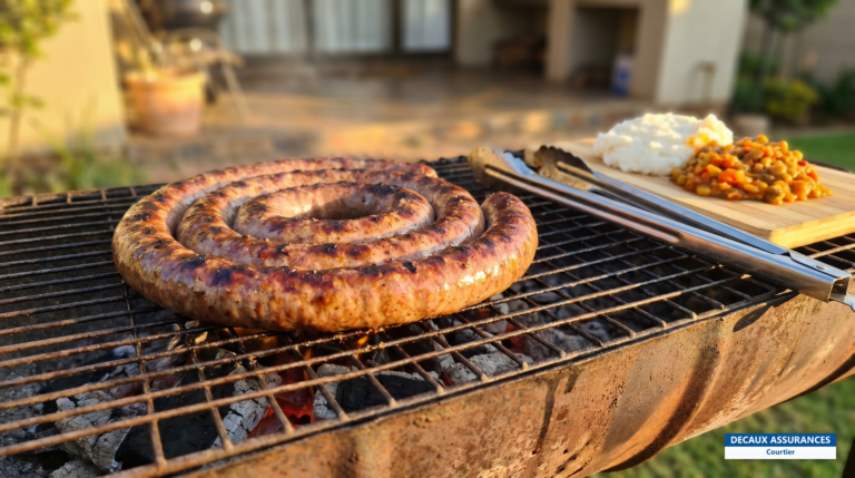 Boerewors, saucisse épicée en spirale grillée, Afrique du Sud