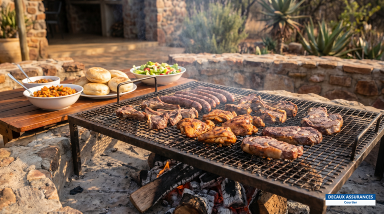 Braai sud-africain, viandes grillées au feu de bois, Afrique du Sud