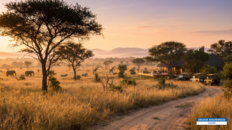 Savane et paysage du parc national Kruger au lever du jour, Afrique du Sud