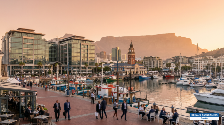Le Cap et la Montagne de la Table vus du port, Cap-Occidental, Afrique du Sud
