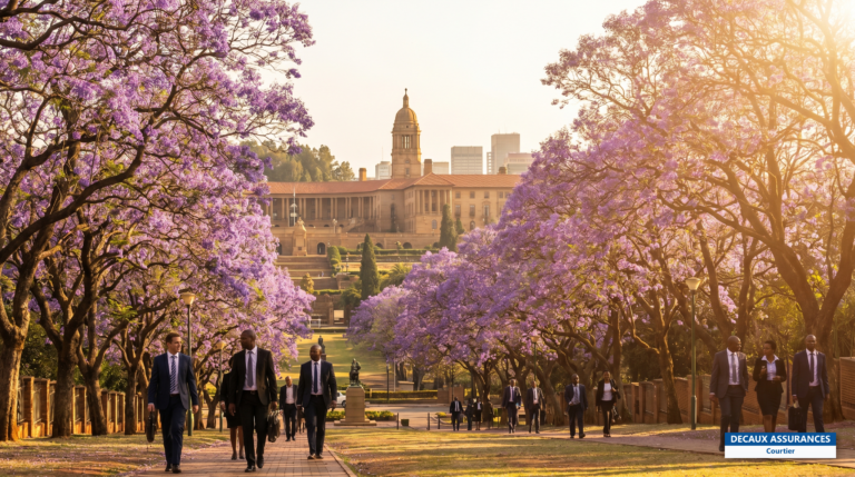 Union Buildings et jacarandas de Pretoria, capitale administrative de l'Afrique du Sud