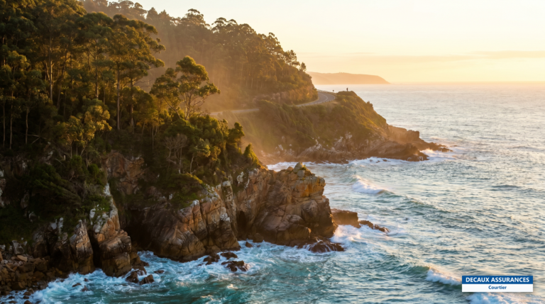 Côte sauvage de la route des Jardins entre falaises et océan, Afrique du Sud