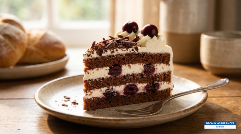 Part de Forêt-Noire, gâteau au chocolat, crème et cerises, Allemagne