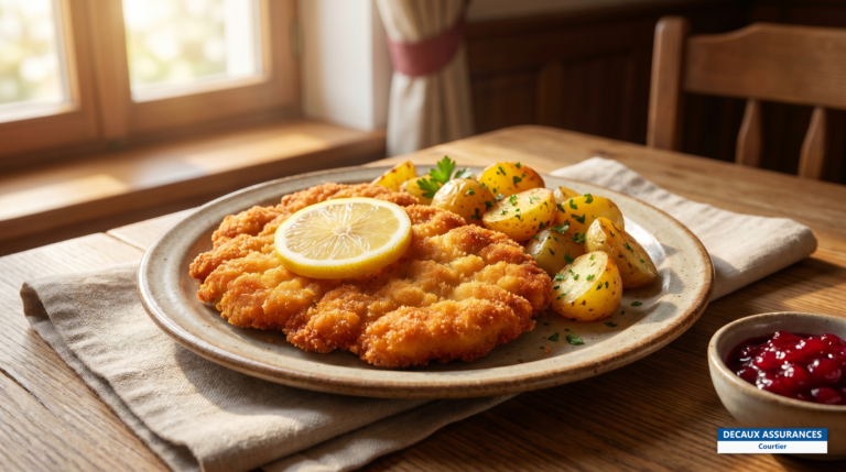 Escalope panée Schnitzel avec citron, plat allemand