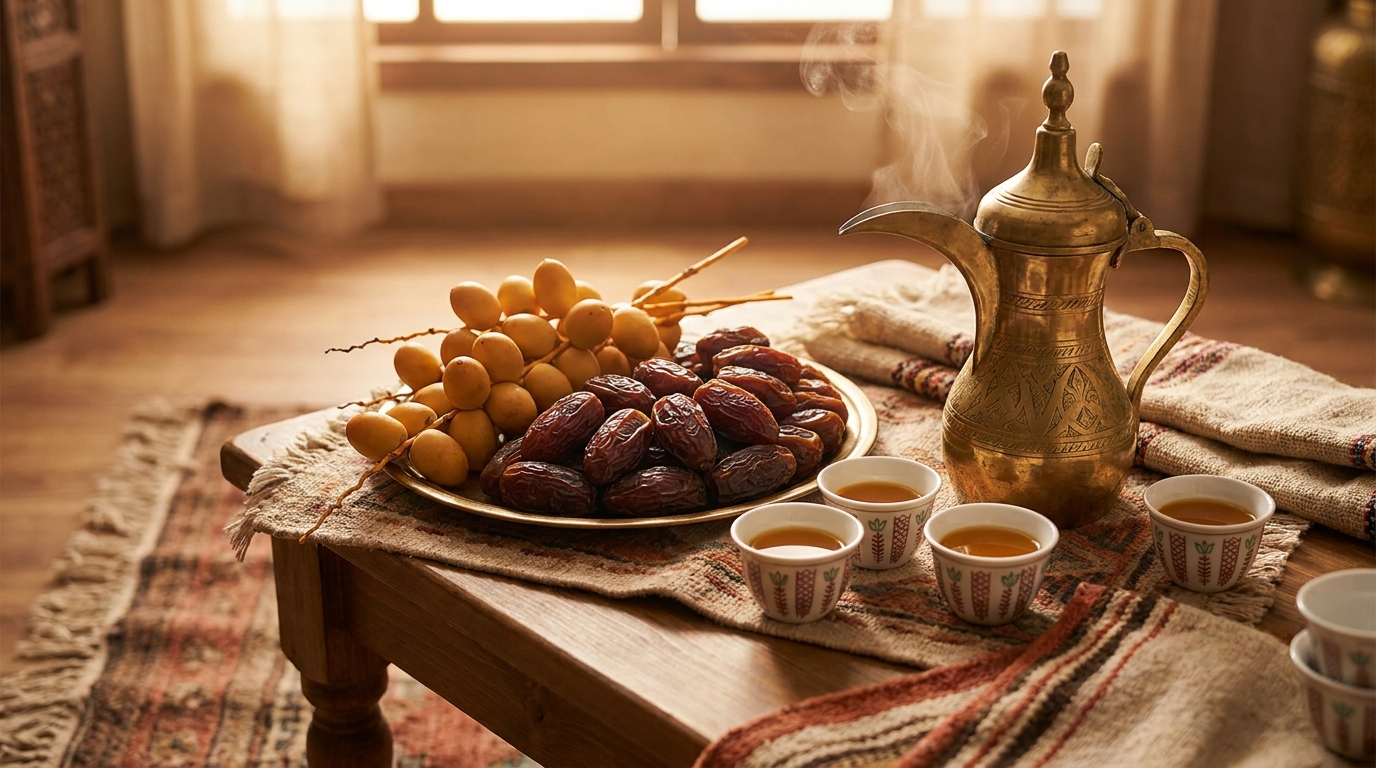 Dattes saoudiennes et café arabe (gahwa), Arabie saoudite