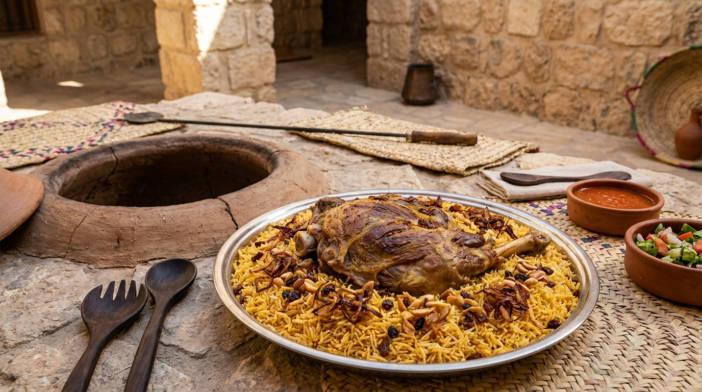 Mandi, agneau et riz cuits au four traditionnel, Arabie saoudite