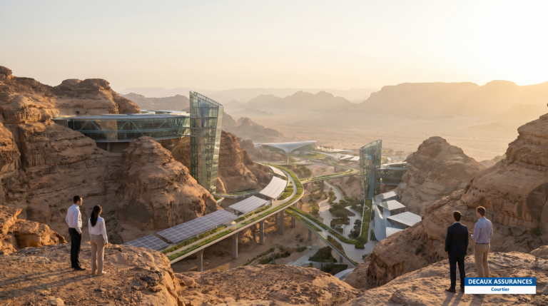 Désert et chantier futuriste de Neom dans le nord-ouest de l'Arabie saoudite
