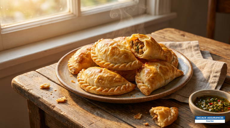 Empanadas argentines dorées, chaussons fourrés à la viande