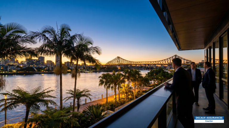 Gratte-ciel de Brisbane au bord de la Brisbane River, Queensland, Australie