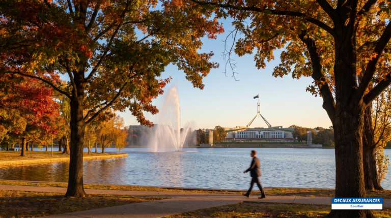 Lac Burley Griffin et le Parlement de Canberra, Territoire de la capitale australienne
