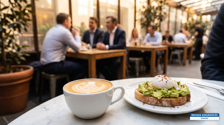 Flat white et avocado toast dans un café de Melbourne, Australie