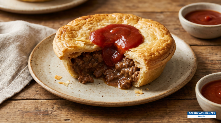 Meat pie australienne servie avec sa sauce, Australie