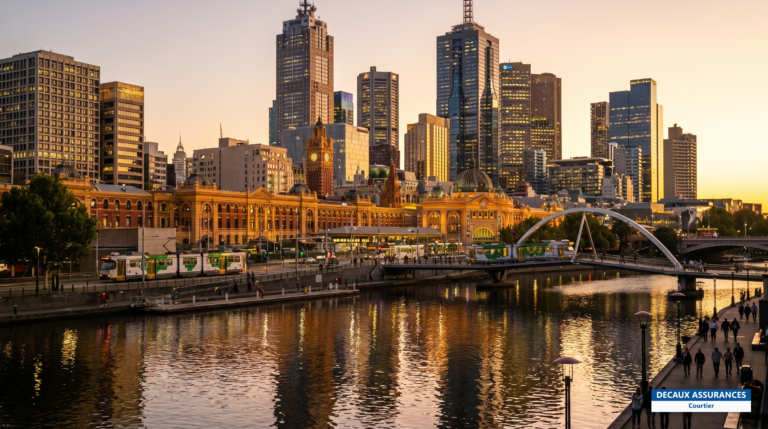 Skyline de Melbourne et la Yarra River, Australie — deuxième pôle français du pays