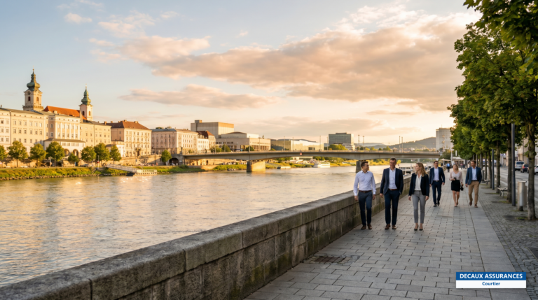 Bords du Danube et vieille ville de Linz, Haute-Autriche