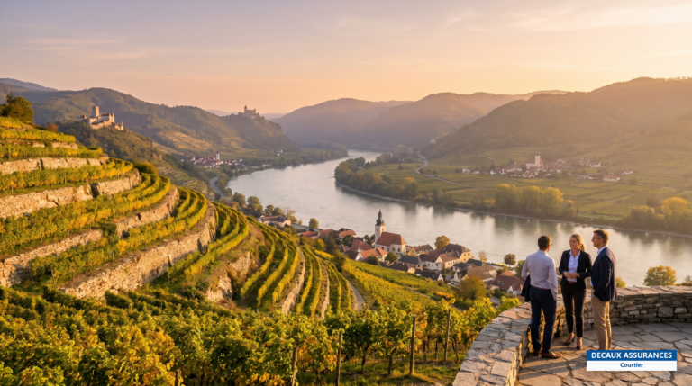 Vignobles en terrasses et boucle du Danube dans la vallée de la Wachau, Autriche