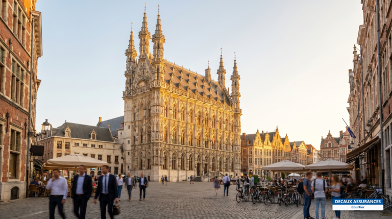 Hôtel de ville gothique de Louvain (Leuven), Flandre, Belgique