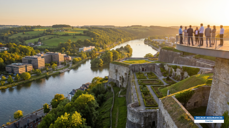 Citadelle de Namur au confluent de la Sambre et de la Meuse, Wallonie, Belgique