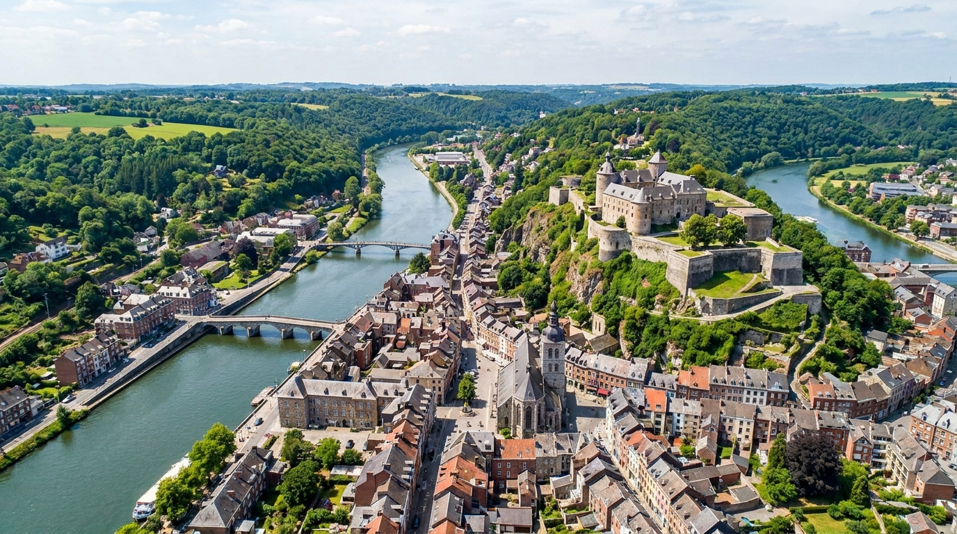 Les bords de Meuse et la ville de Liège, Wallonie, Belgique