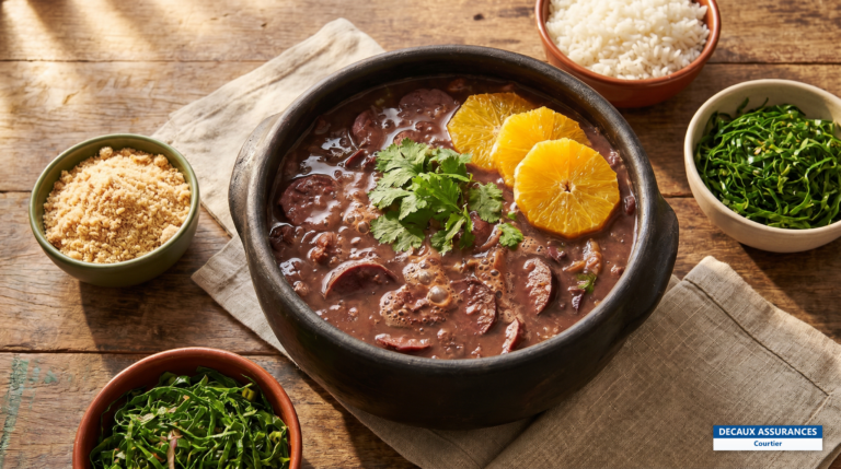 Feijoada brésilienne, ragoût de haricots noirs et viandes