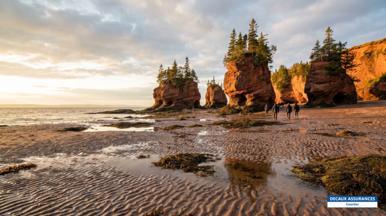Rochers Hopewell à marée basse, baie de Fundy, Nouveau-Brunswick, Canada