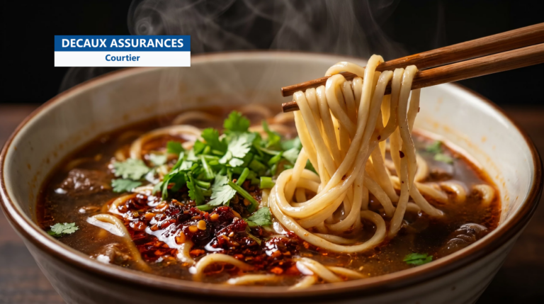 Lamian, nouilles chinoises étirées à la main dans un bouillon de bœuf