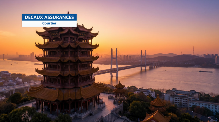 Tour de la Grue Jaune et le Yangzi à Wuhan, Chine