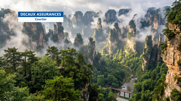 Piliers de grès du parc forestier national de Zhangjiajie, Chine