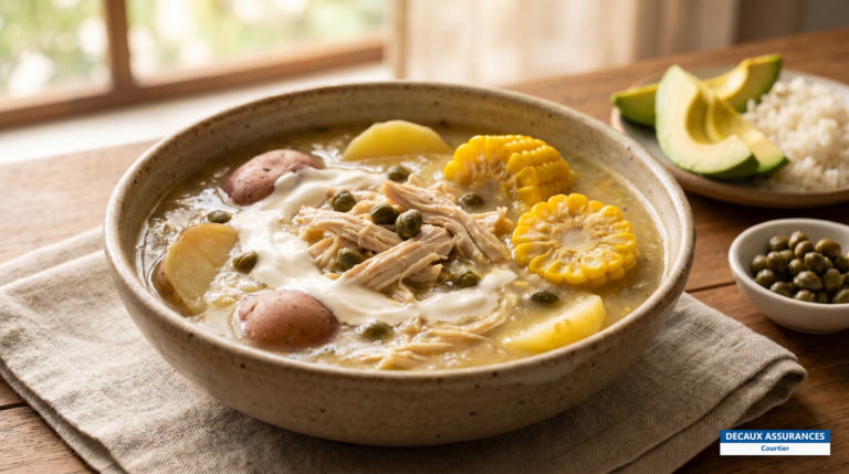 Ajiaco, soupe traditionnelle de Bogotá aux trois pommes de terre, Colombie