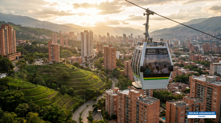 Medellín et son téléphérique (Metrocable) dans la vallée de l'Aburrá, Colombie