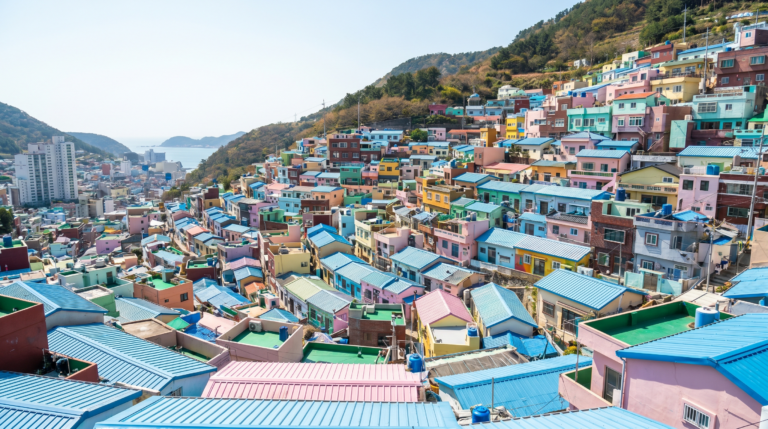 Plage de Haeundae et gratte-ciels de Busan, Corée du Sud