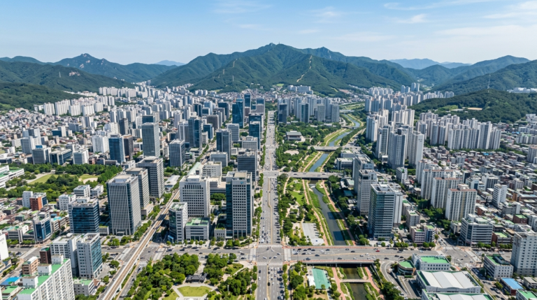 Centre-ville et avenues de Daegu, Corée du Sud