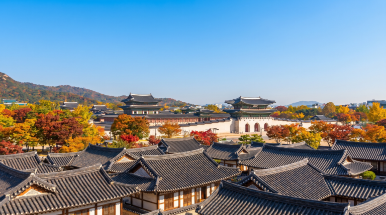 Palais Gyeongbokgung et village hanok de Bukchon à Séoul, Corée du Sud