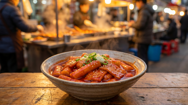 Tteokbokki, gâteaux de riz épicés coréens