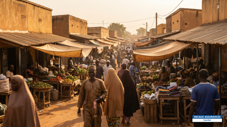 Marché central et avenues de Bouaké, deuxième ville de Côte d'Ivoire