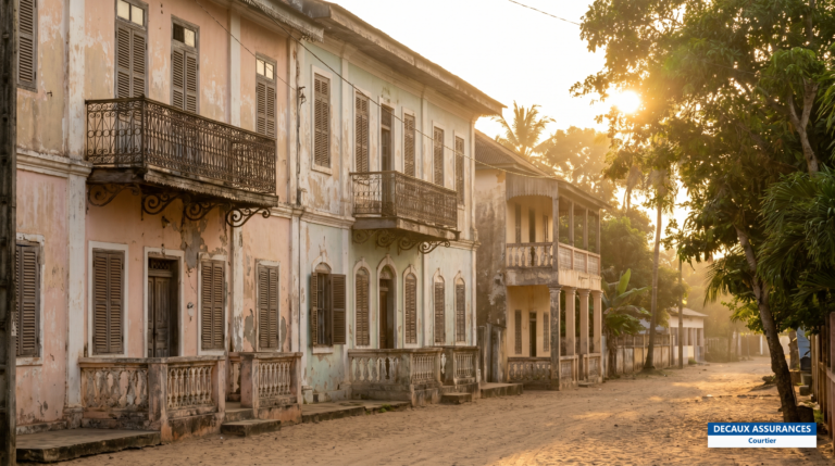 Maisons coloniales du quartier France de Grand-Bassam, Côte d'Ivoire, classées UNESCO