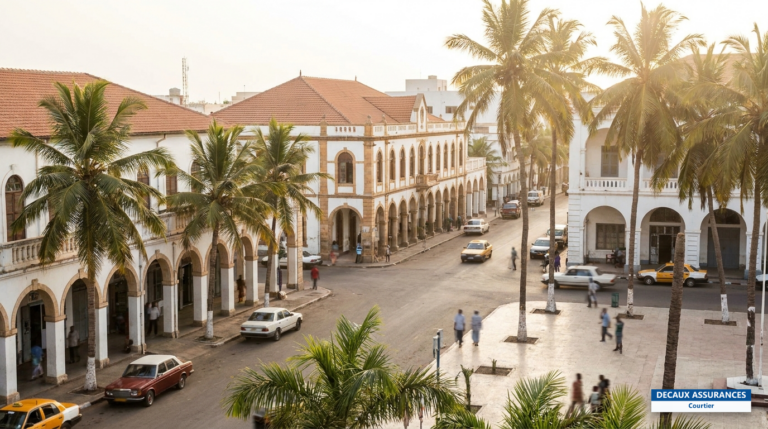 Place Menelik et architecture du centre-ville de Djibouti, capitale de la République de Djibouti