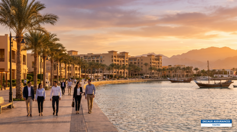 Front de mer et marina de Hurghada sur la mer Rouge, Égypte