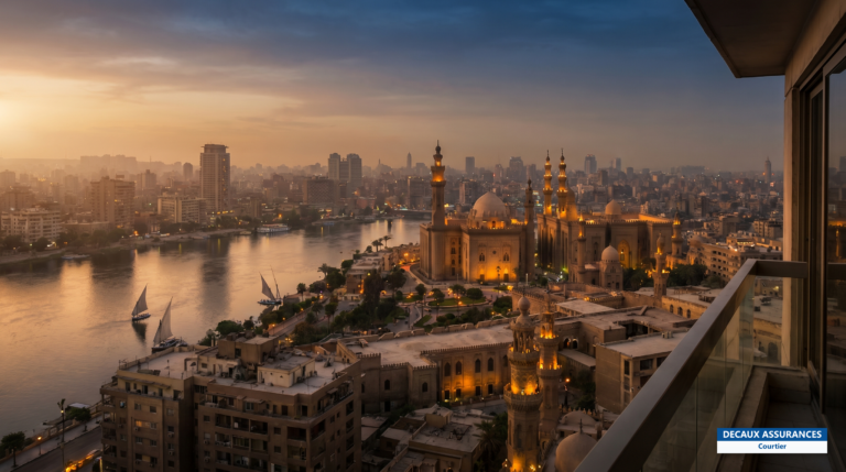 Skyline du Caire et le Nil, Égypte — vivre dans la capitale
