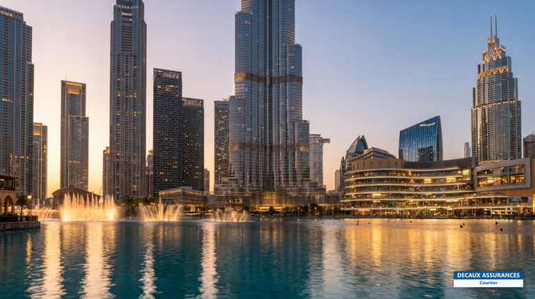 Burj Khalifa et Downtown Dubai au crépuscule, Émirats arabes unis