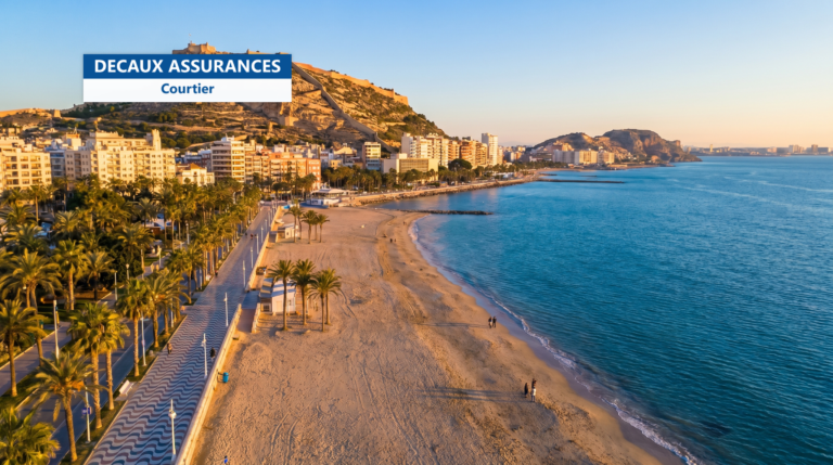 Plage et château de Santa Bárbara à Alicante, Espagne — la Costa Blanca