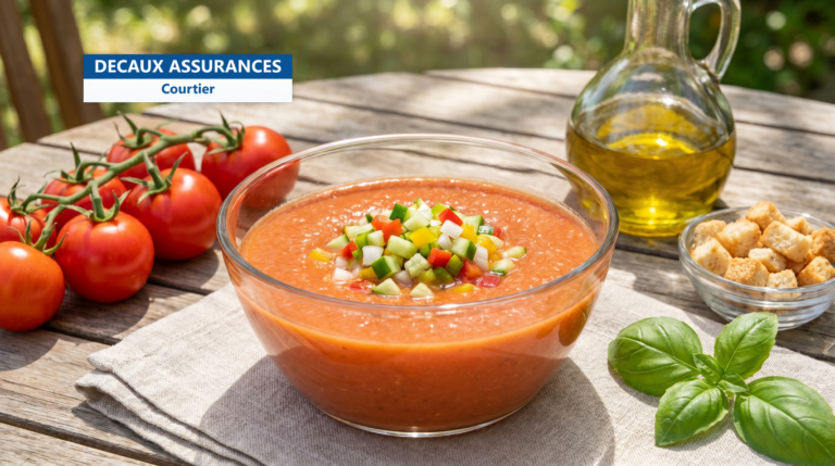 Gazpacho andalou servi frais, Espagne