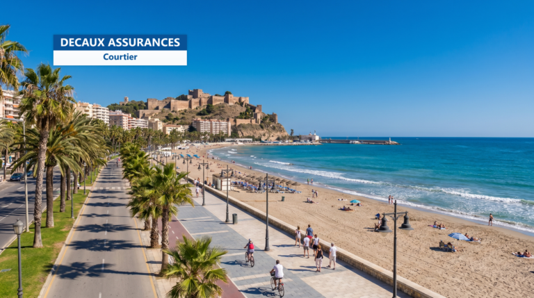 Front de mer et plage de Malaga, Espagne — porte de la Costa del Sol