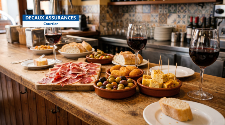 Tapas et jamón ibérique sur un comptoir espagnol