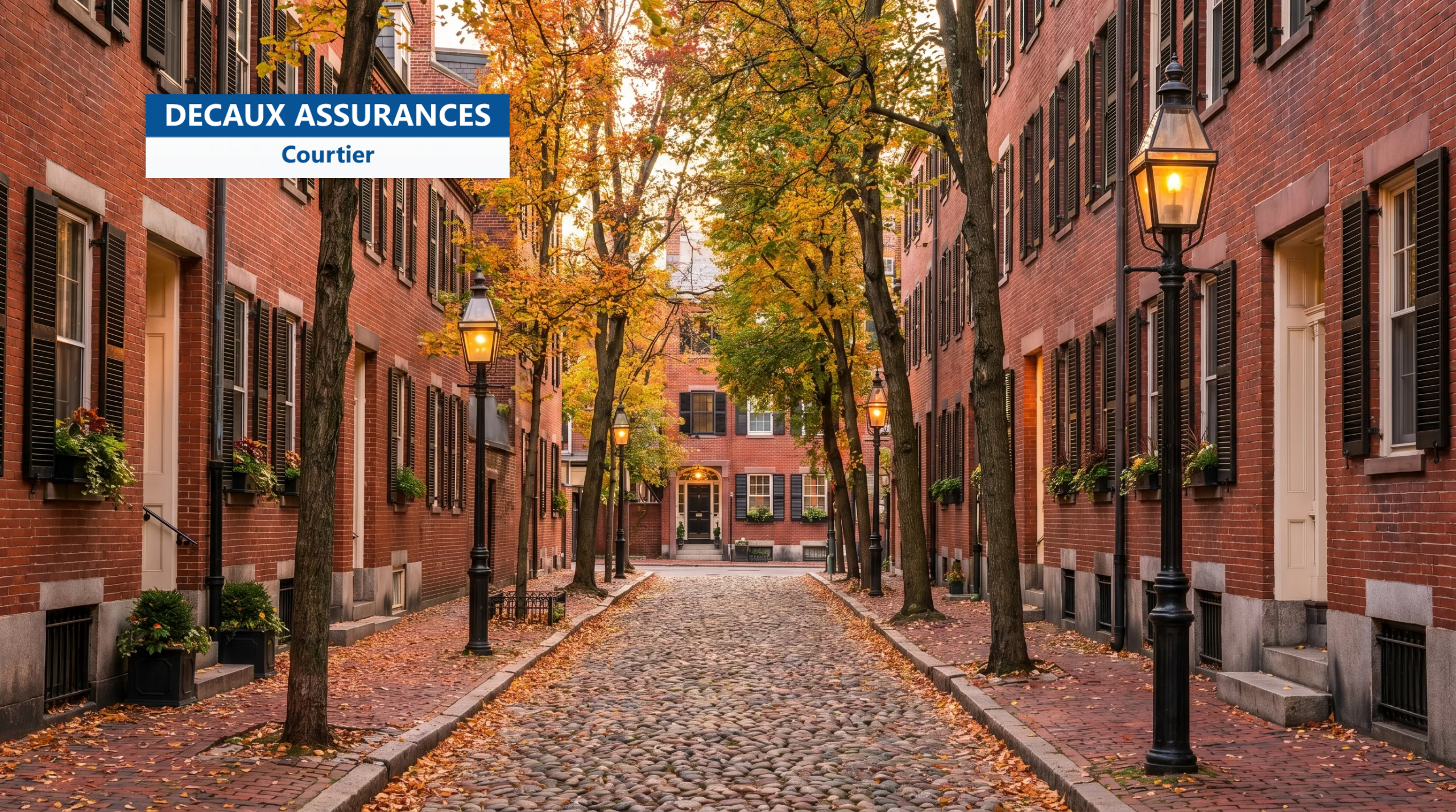 Maisons en briques de Beacon Hill à Boston, Massachusetts
