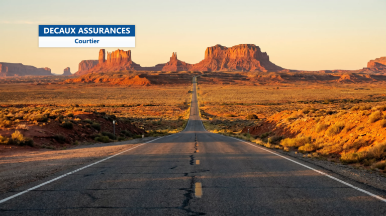 Buttes de grès rouge de Monument Valley et route droite du désert, Arizona-Utah