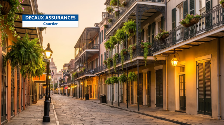 Balcons en fer forgé du French Quarter, La Nouvelle-Orléans, Louisiane