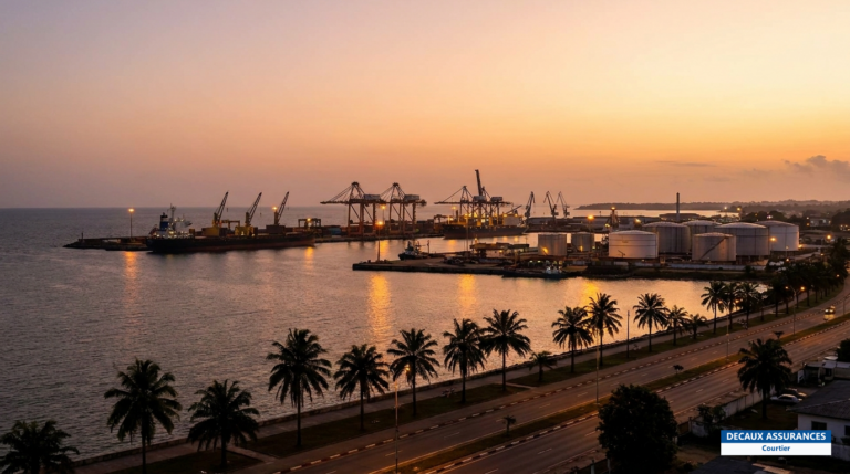 Front de mer pétrolier de Port-Gentil, Gabon — capitale économique sur l'Atlantique